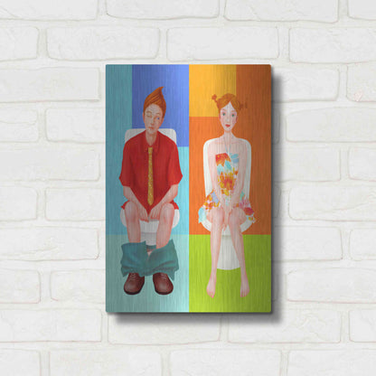 Luxe Metal Art 'Boy Meets Girl' by Sai Tamiya, Metal Wall Art,12x16