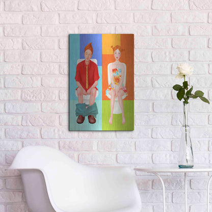 Luxe Metal Art 'Boy Meets Girl' by Sai Tamiya, Metal Wall Art,16x24