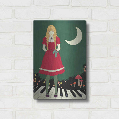 Luxe Metal Art 'Crescent Moon' by Sai Tamiya, Metal Wall Art,12x16