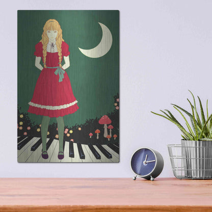 Luxe Metal Art 'Crescent Moon' by Sai Tamiya, Metal Wall Art,12x16