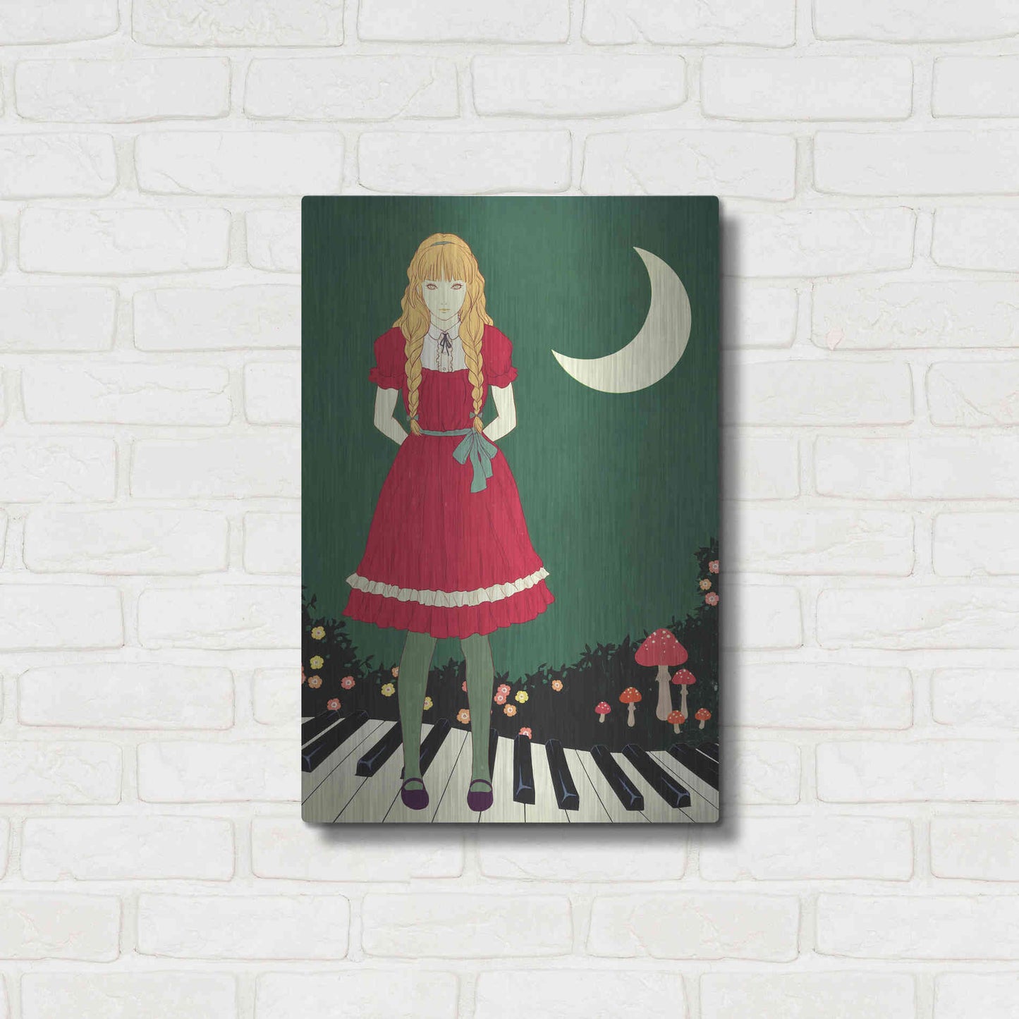 Luxe Metal Art 'Crescent Moon' by Sai Tamiya, Metal Wall Art,16x24