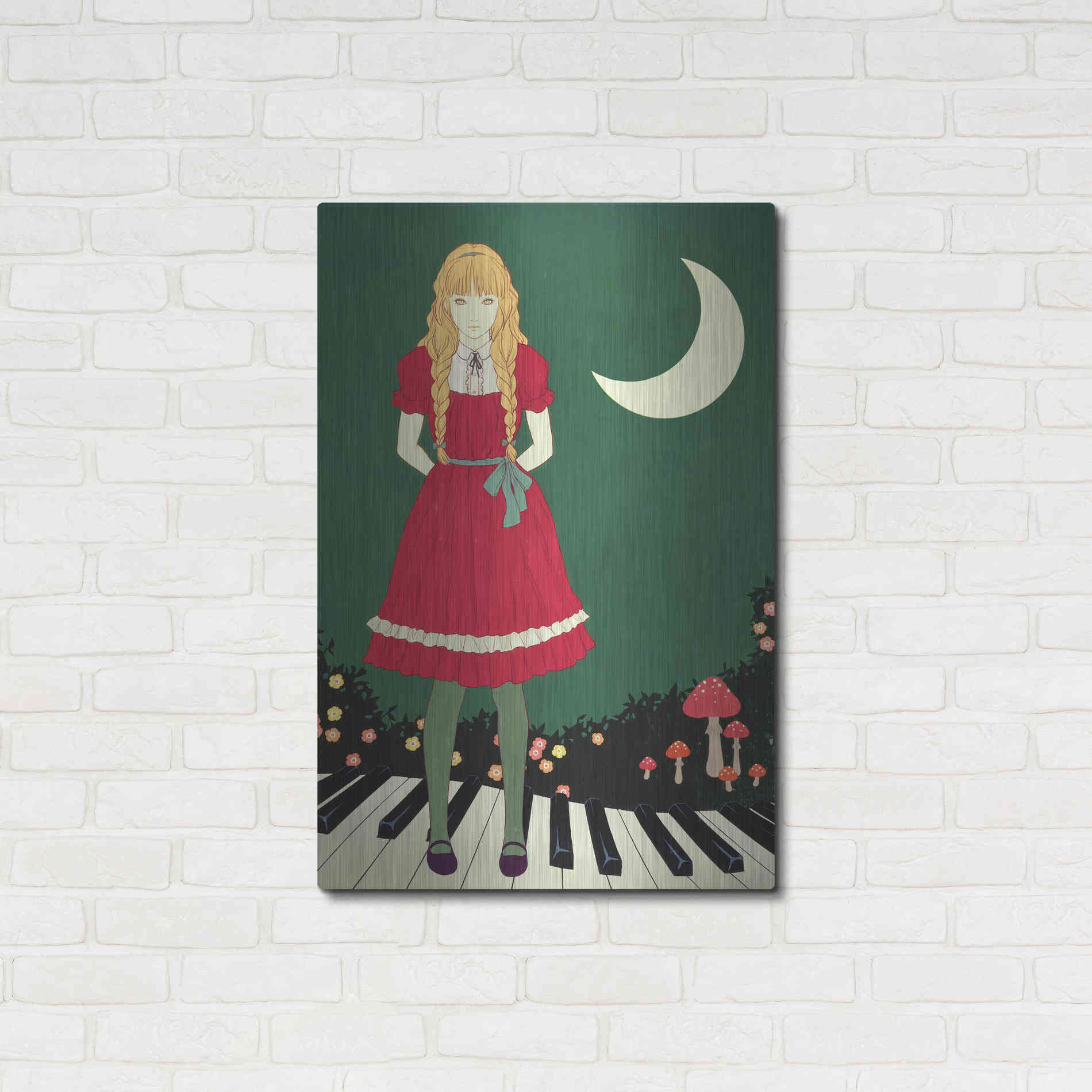 Luxe Metal Art 'Crescent Moon' by Sai Tamiya, Metal Wall Art,24x36