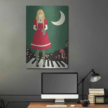 Luxe Metal Art 'Crescent Moon' by Sai Tamiya, Metal Wall Art,24x36