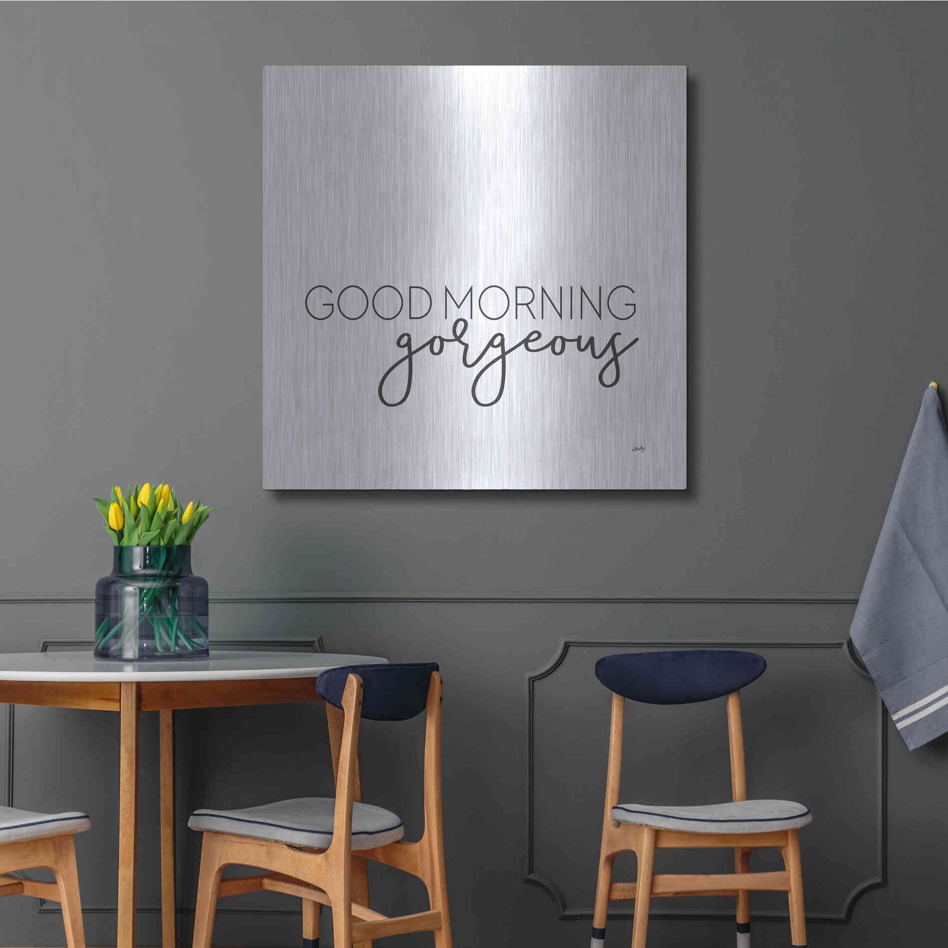 Luxe Metal Art 'Good Morning Gorgeous' by Misty Michelle, Metal Wall Art,36x36