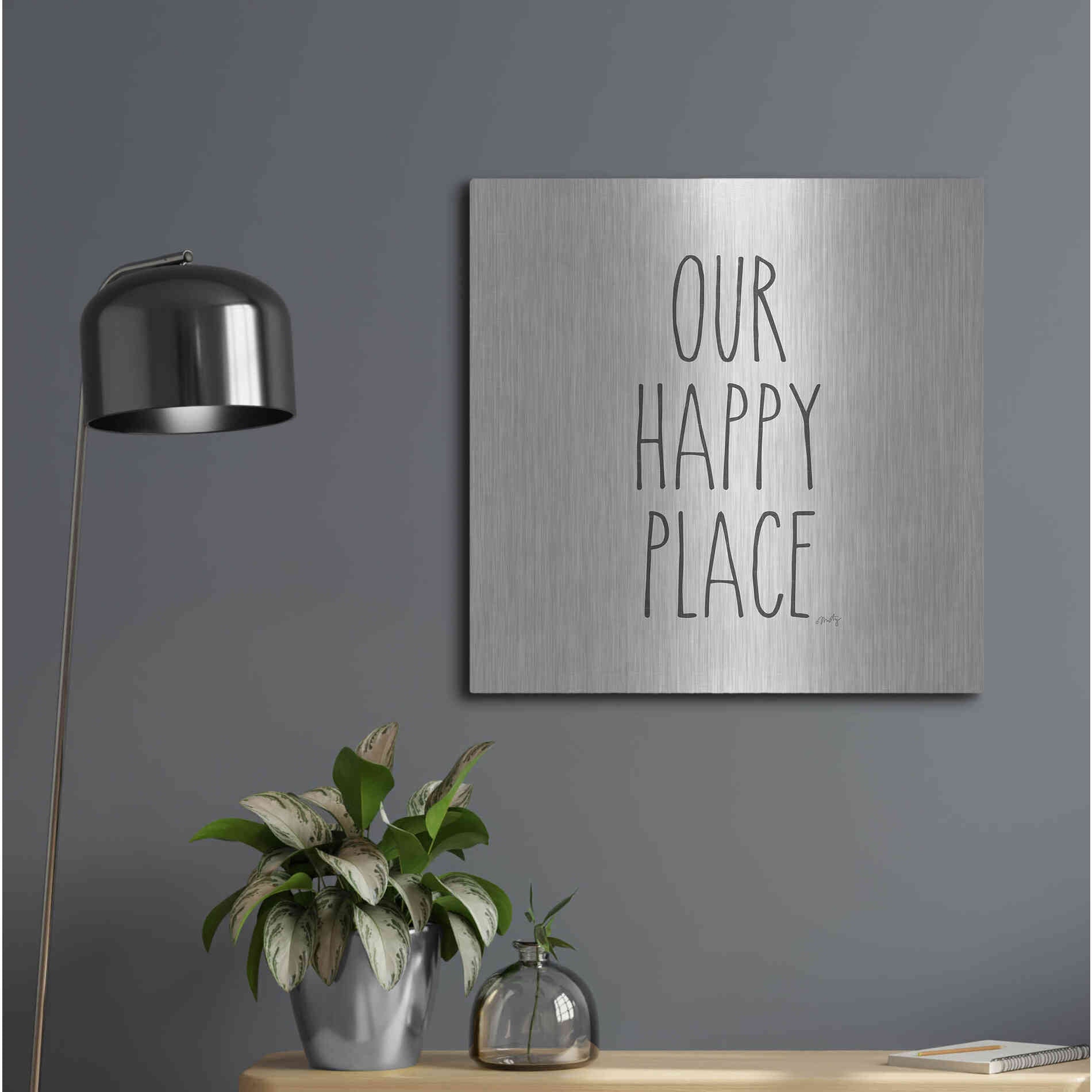 Luxe Metal Art 'Our Happy Place' by Misty Michelle, Metal Wall Art,24x24