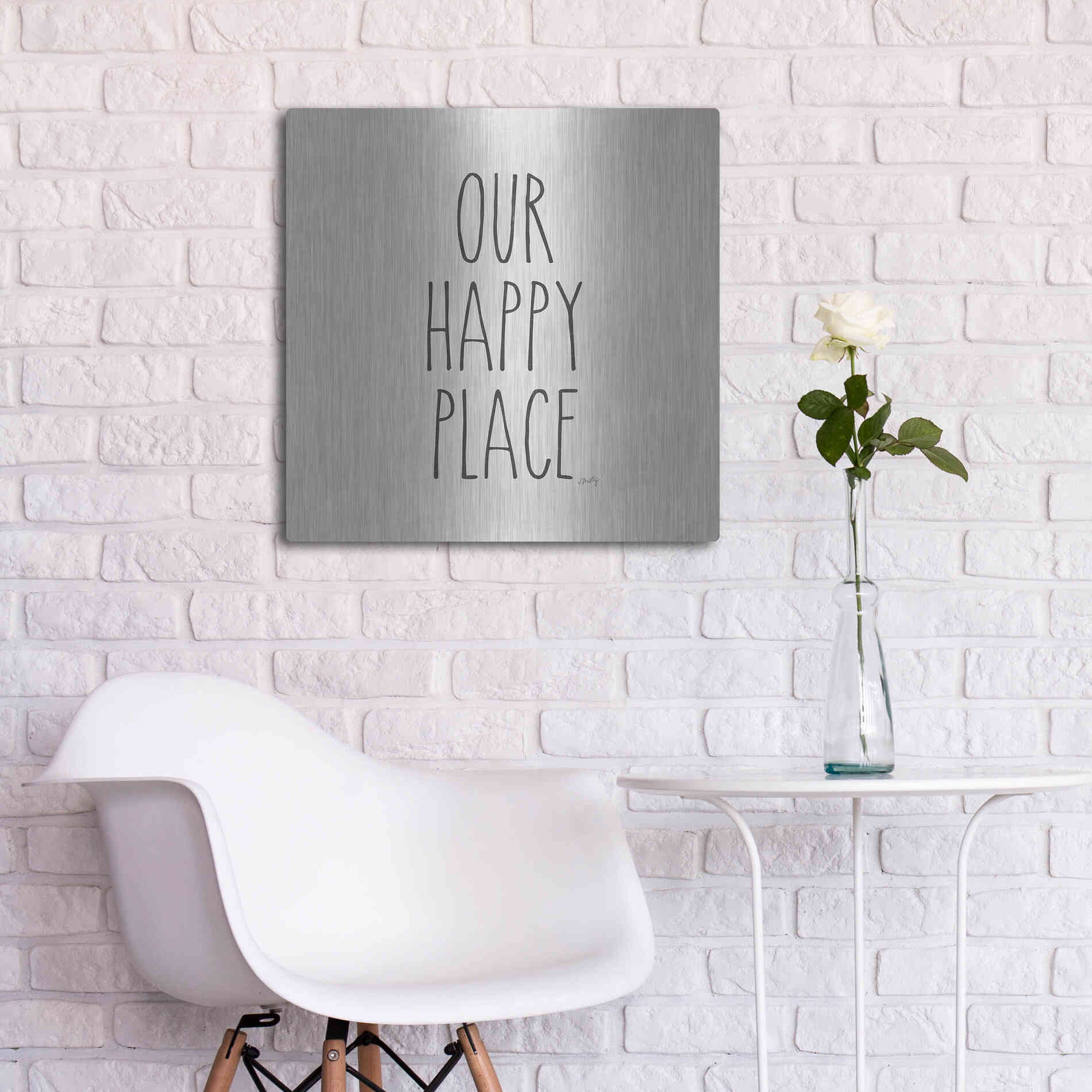 Luxe Metal Art 'Our Happy Place' by Misty Michelle, Metal Wall Art,24x24