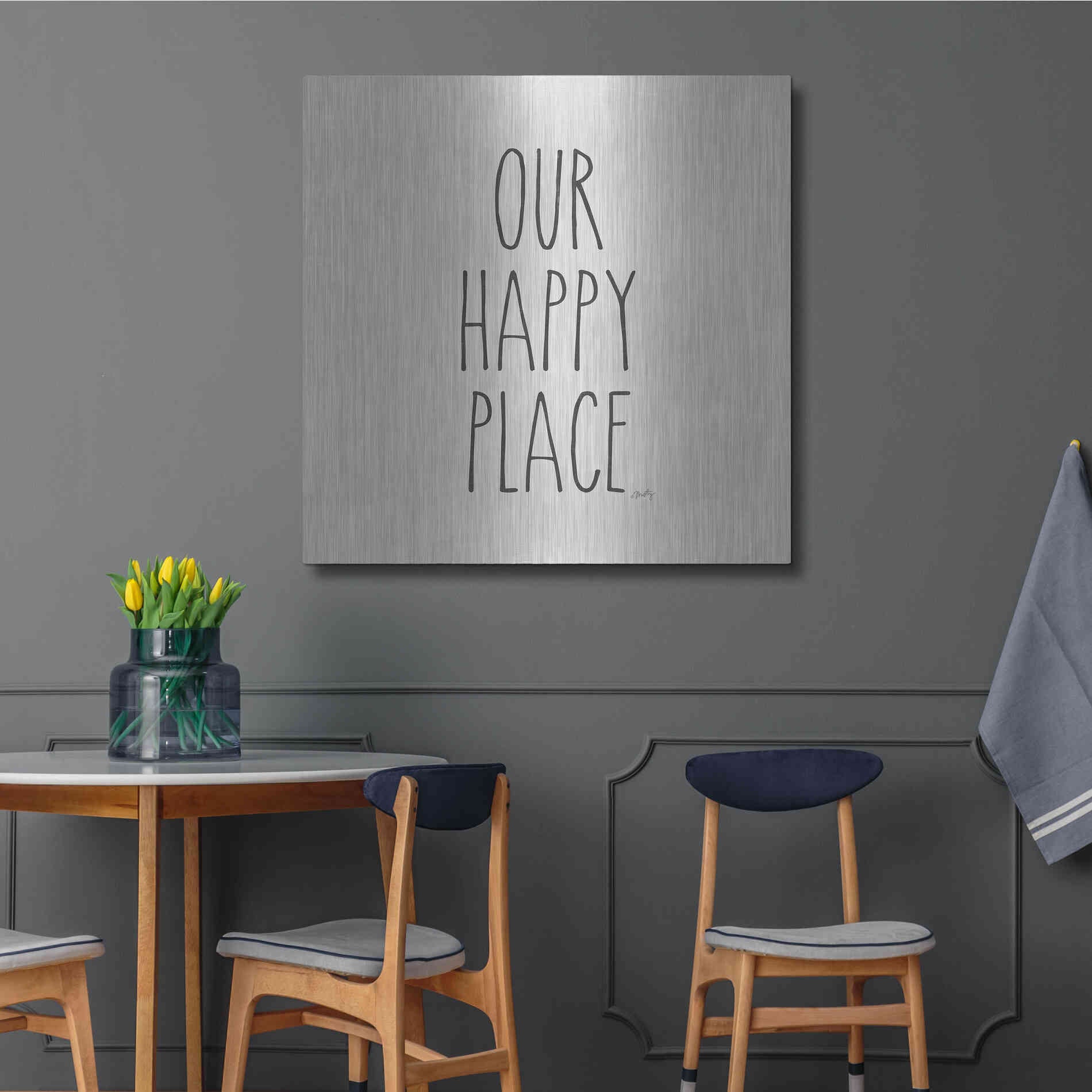 Luxe Metal Art 'Our Happy Place' by Misty Michelle, Metal Wall Art,36x36