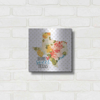 Luxe Metal Art 'Home Sweet Texas Floral' by Misty Michelle, Metal Wall Art,12x12