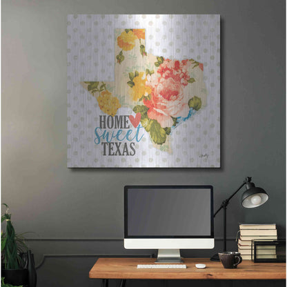 Luxe Metal Art 'Home Sweet Texas Floral' by Misty Michelle, Metal Wall Art,36x36