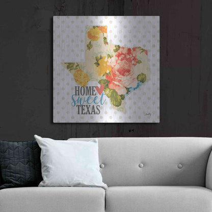 Luxe Metal Art 'Home Sweet Texas Floral' by Misty Michelle, Metal Wall Art,36x36