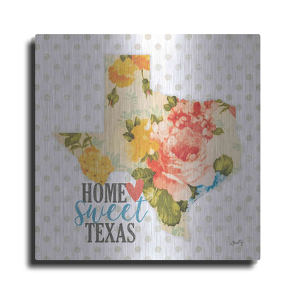 Luxe Metal Art 'Home Sweet Texas Floral' by Misty Michelle, Metal Wall Art