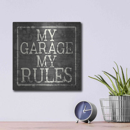 Luxe Metal Art 'My Garage, My Rules' by Misty Michelle, Metal Wall Art,12x12