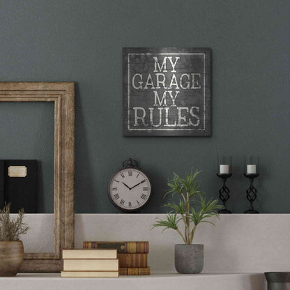 Luxe Metal Art 'My Garage, My Rules' by Misty Michelle, Metal Wall Art,12x12