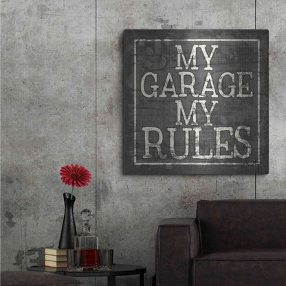 Luxe Metal Art 'My Garage, My Rules' by Misty Michelle, Metal Wall Art,36x36