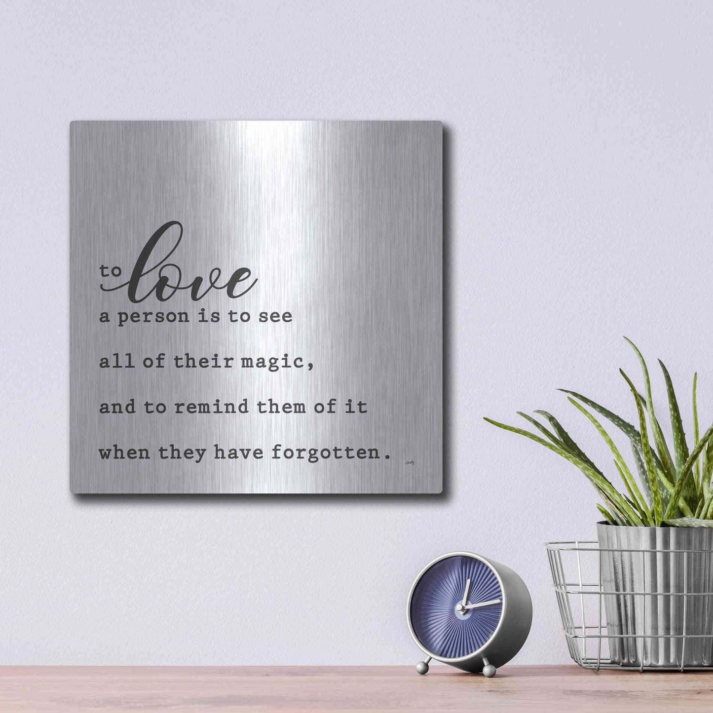 Luxe Metal Art 'To Love' by Misty Michelle, Metal Wall Art,12x12