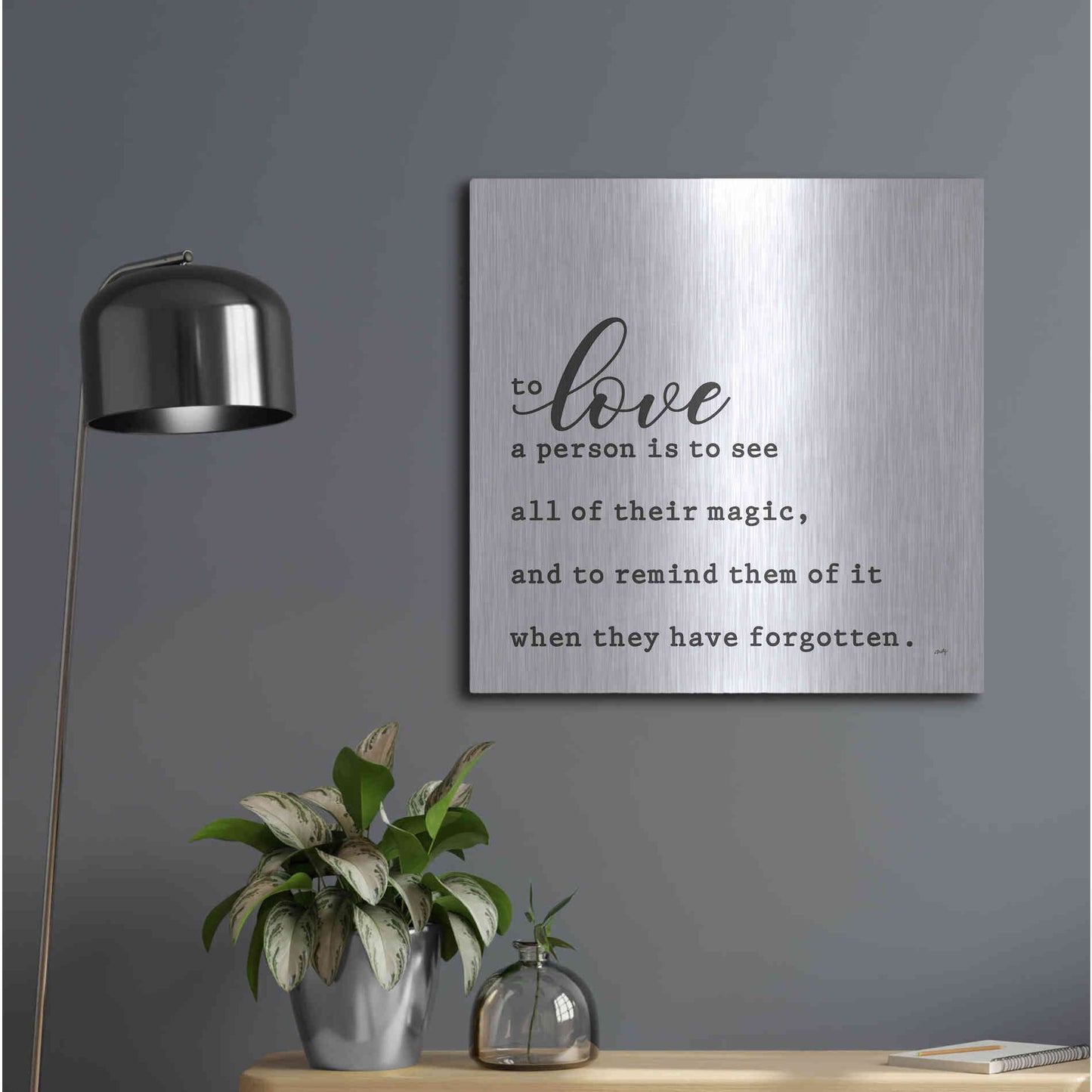 Luxe Metal Art 'To Love' by Misty Michelle, Metal Wall Art,24x24