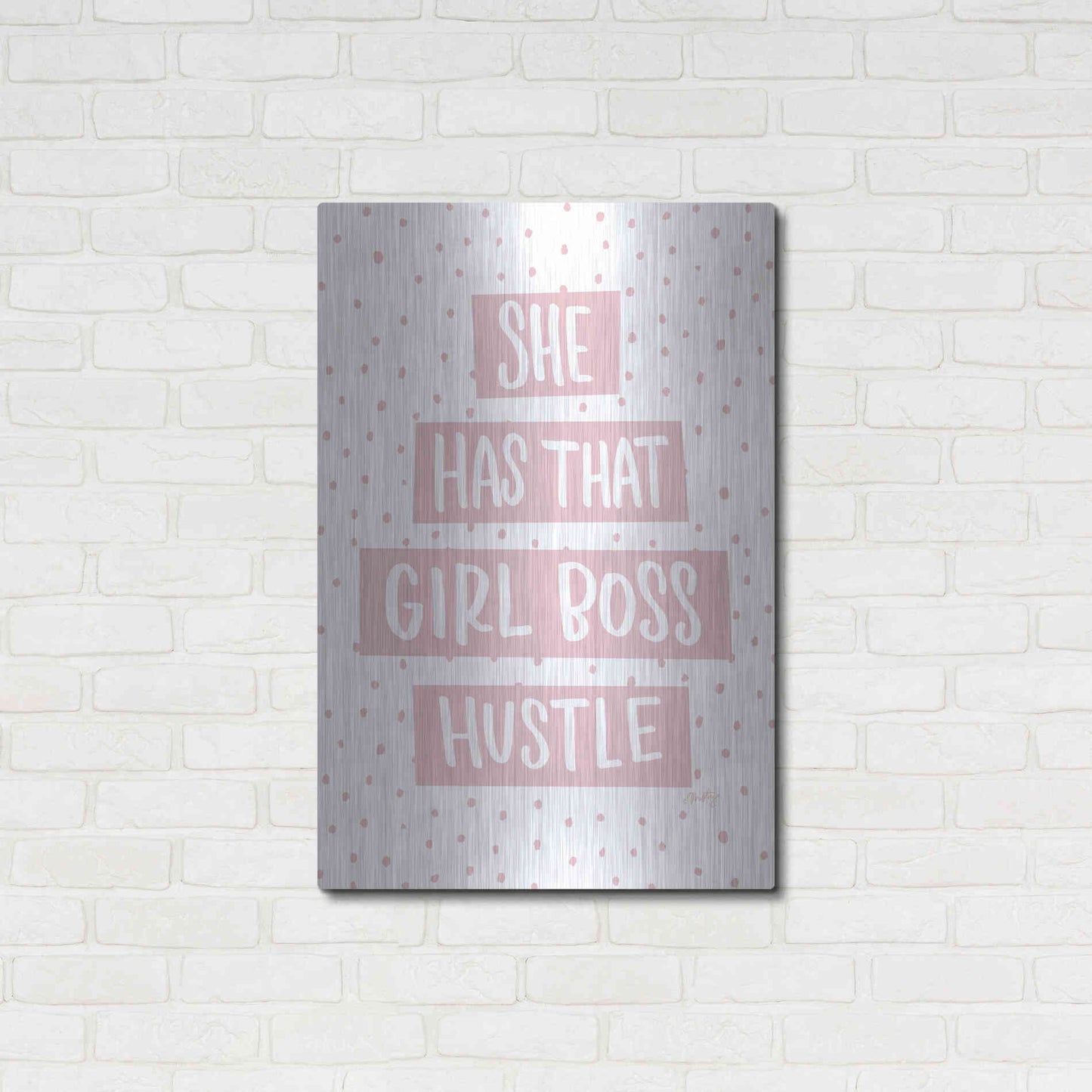 Luxe Metal Art 'She Has that Girl Boss Hustle' by Misty Michelle, Metal Wall Art,24x36