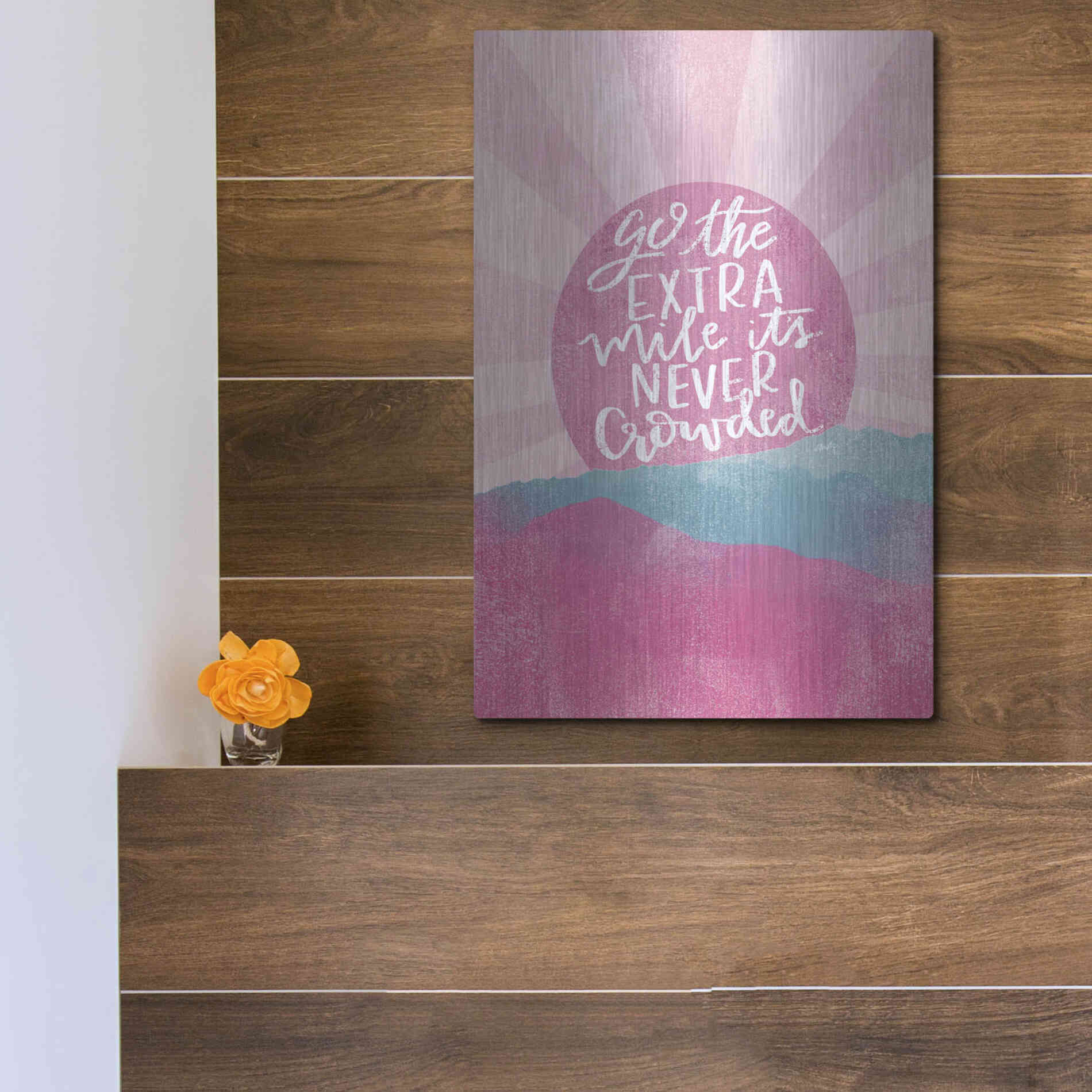 Luxe Metal Art 'Go the Extra Mile' by Misty Michelle, Metal Wall Art,12x16