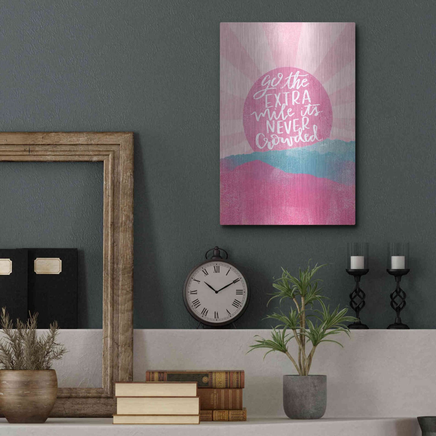 Luxe Metal Art 'Go the Extra Mile' by Misty Michelle, Metal Wall Art,12x16