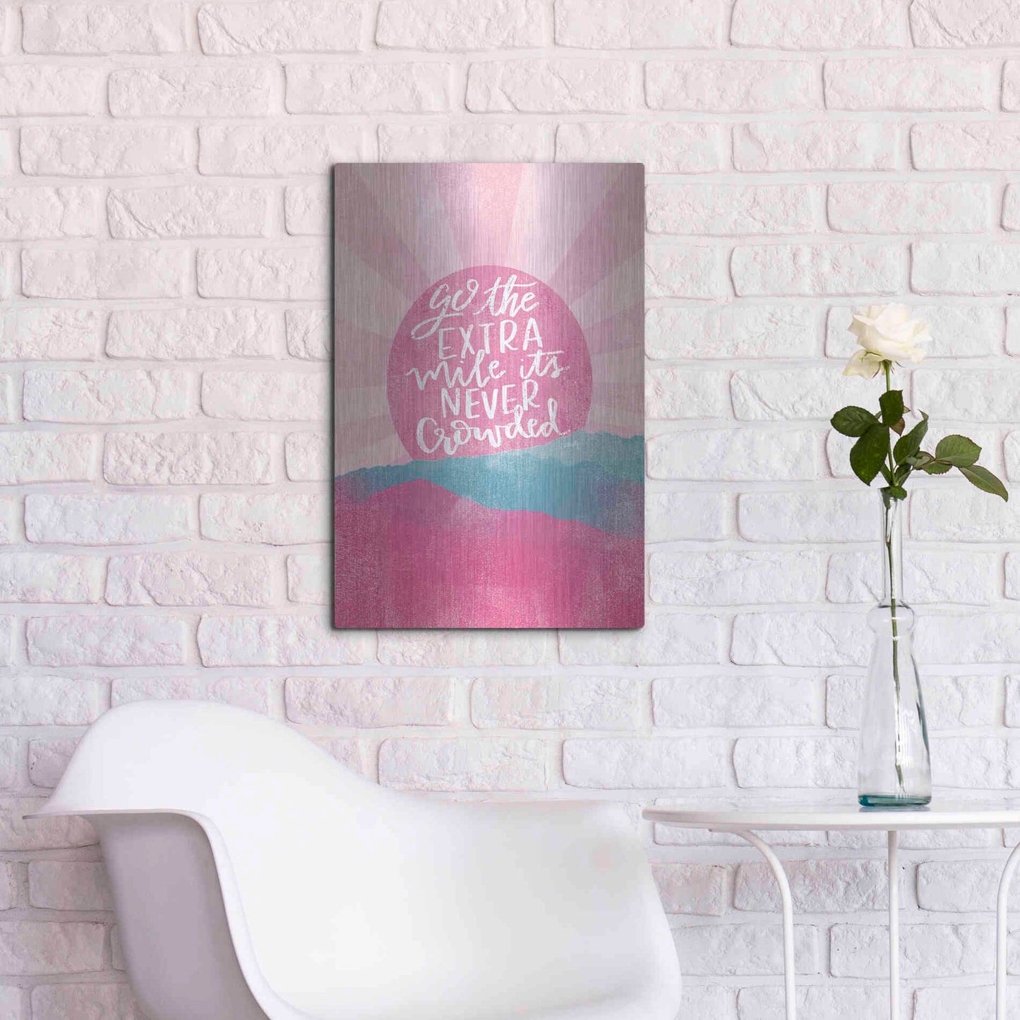 Luxe Metal Art 'Go the Extra Mile' by Misty Michelle, Metal Wall Art,16x24