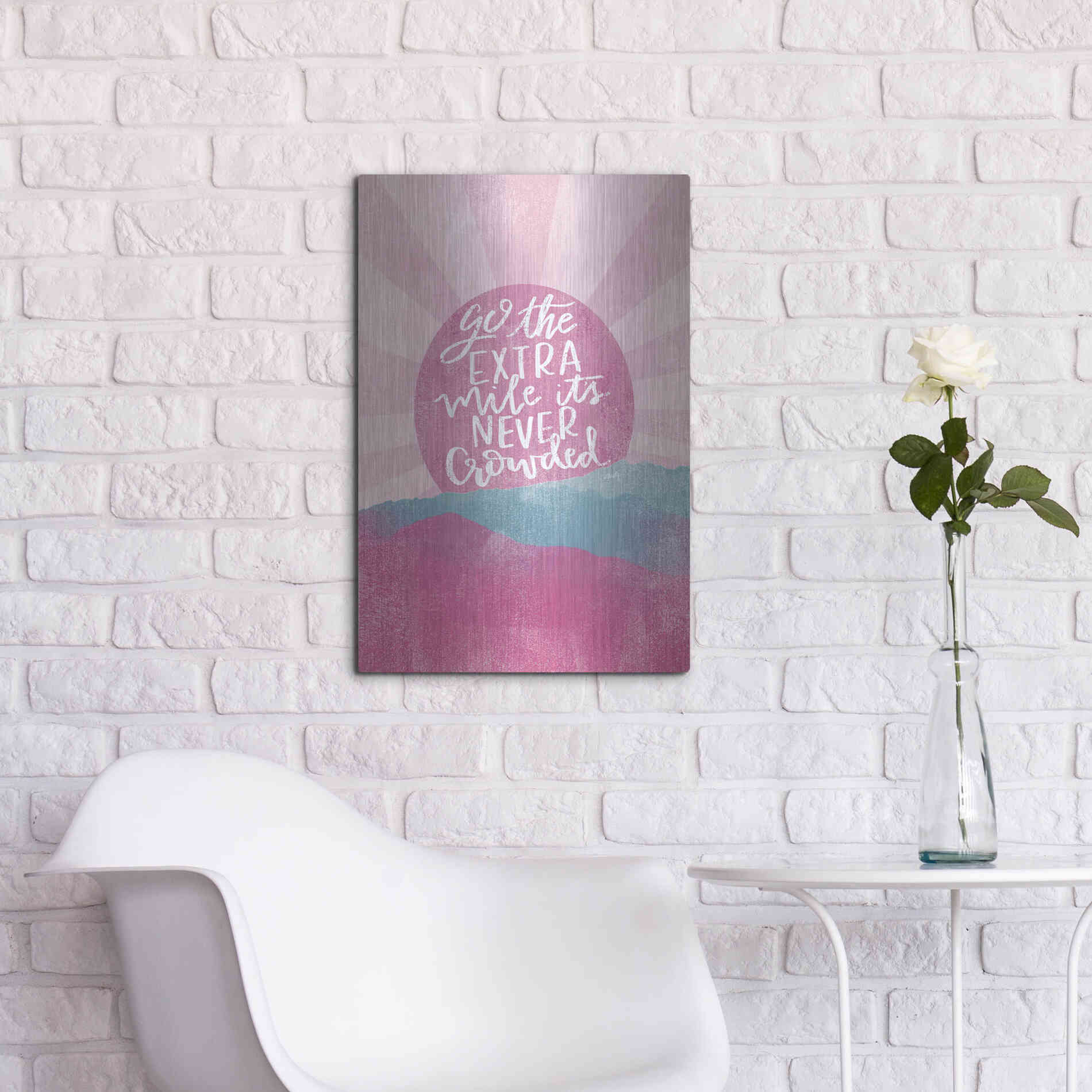 Luxe Metal Art 'Go the Extra Mile' by Misty Michelle, Metal Wall Art,16x24