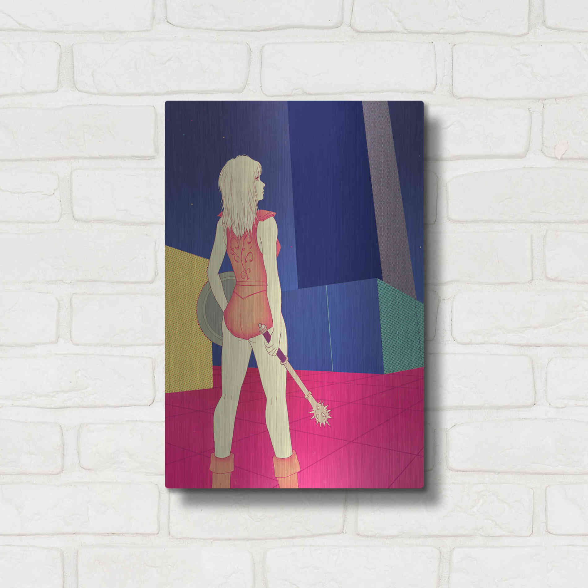 Luxe Metal Art 'Digital Labyrinth' by Sai Tamiya, Metal Wall Art,12x16