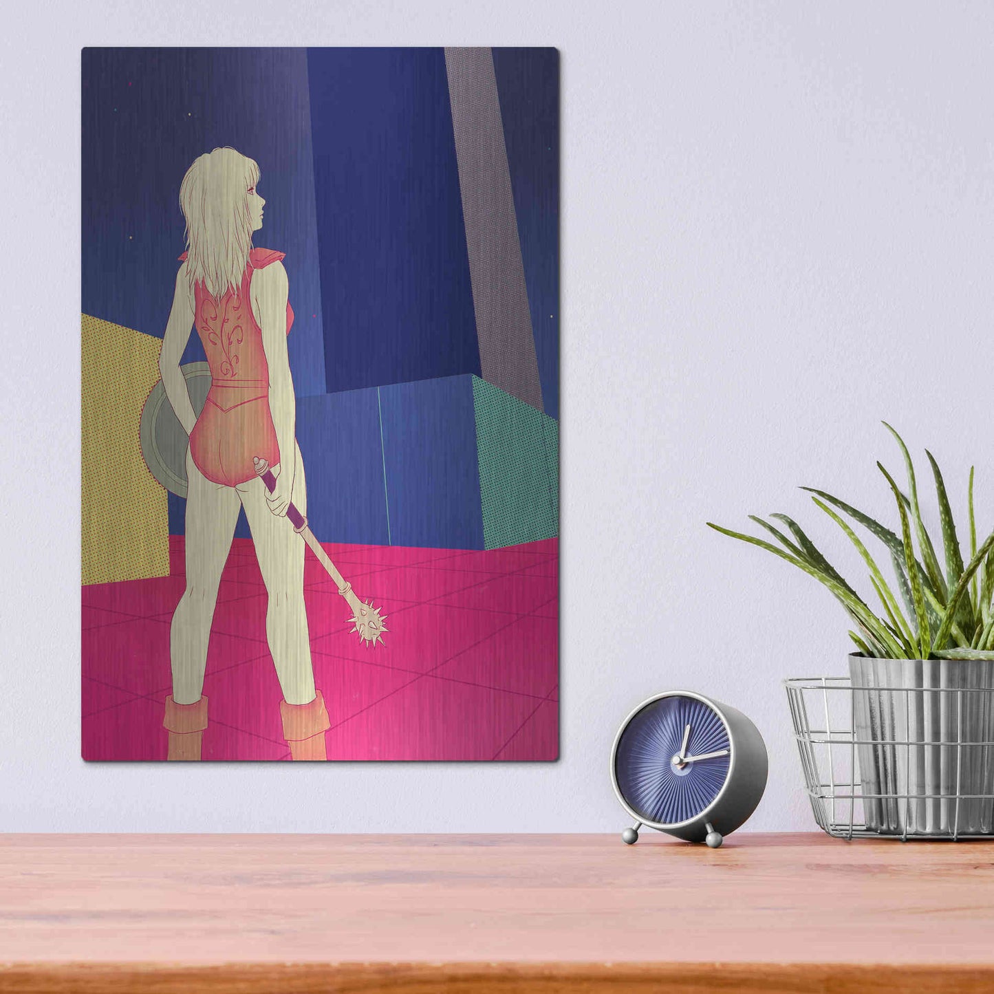 Luxe Metal Art 'Digital Labyrinth' by Sai Tamiya, Metal Wall Art,12x16