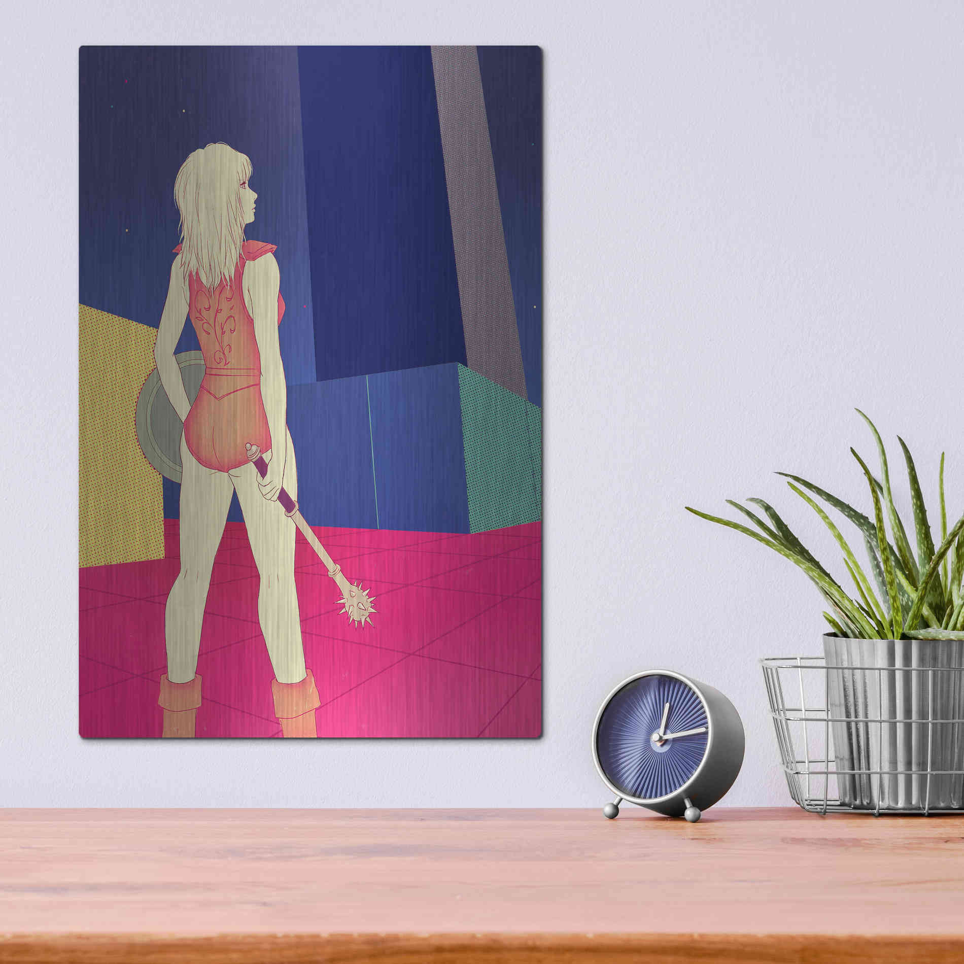 Luxe Metal Art 'Digital Labyrinth' by Sai Tamiya, Metal Wall Art,12x16