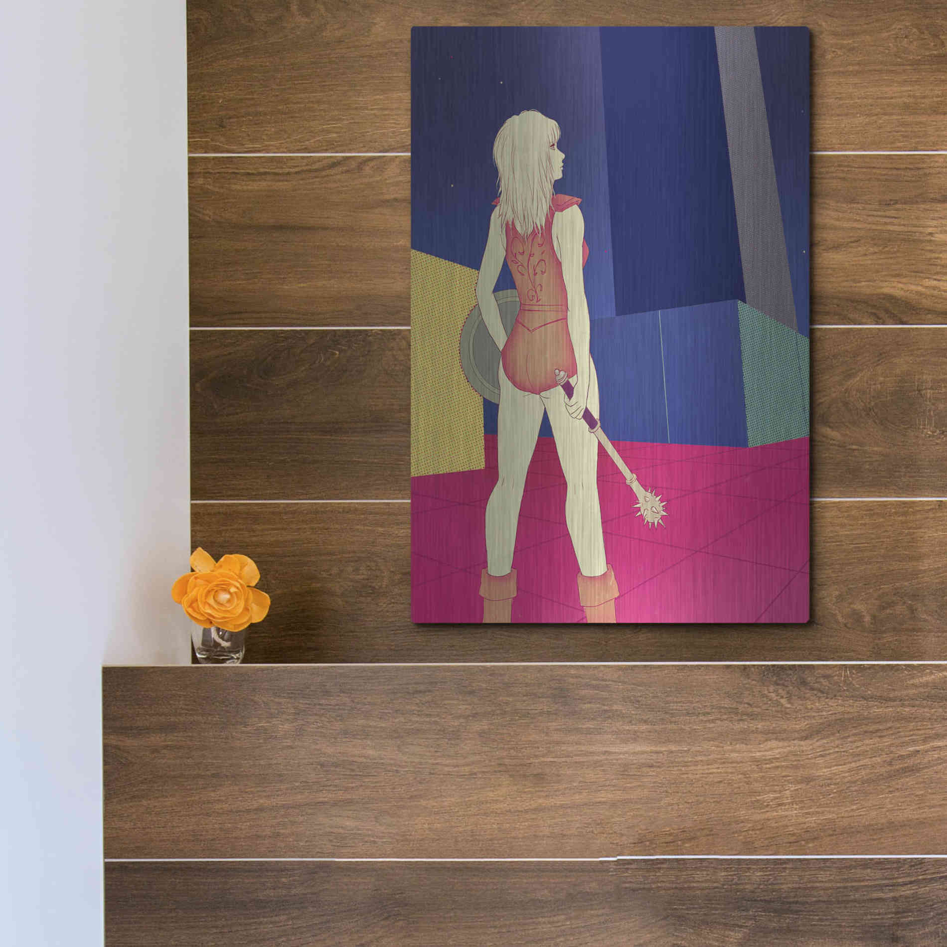 Luxe Metal Art 'Digital Labyrinth' by Sai Tamiya, Metal Wall Art,12x16