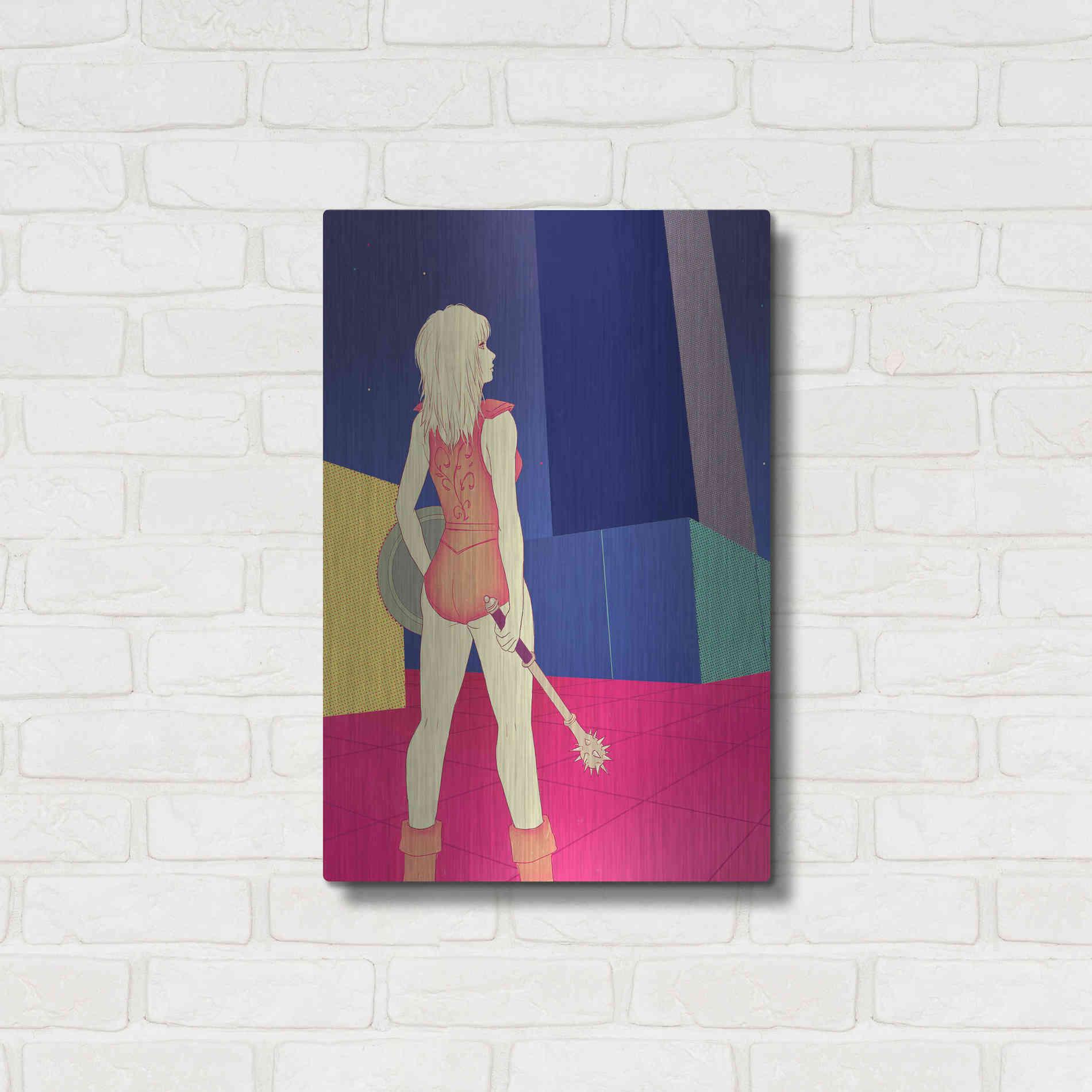 Luxe Metal Art 'Digital Labyrinth' by Sai Tamiya, Metal Wall Art,16x24