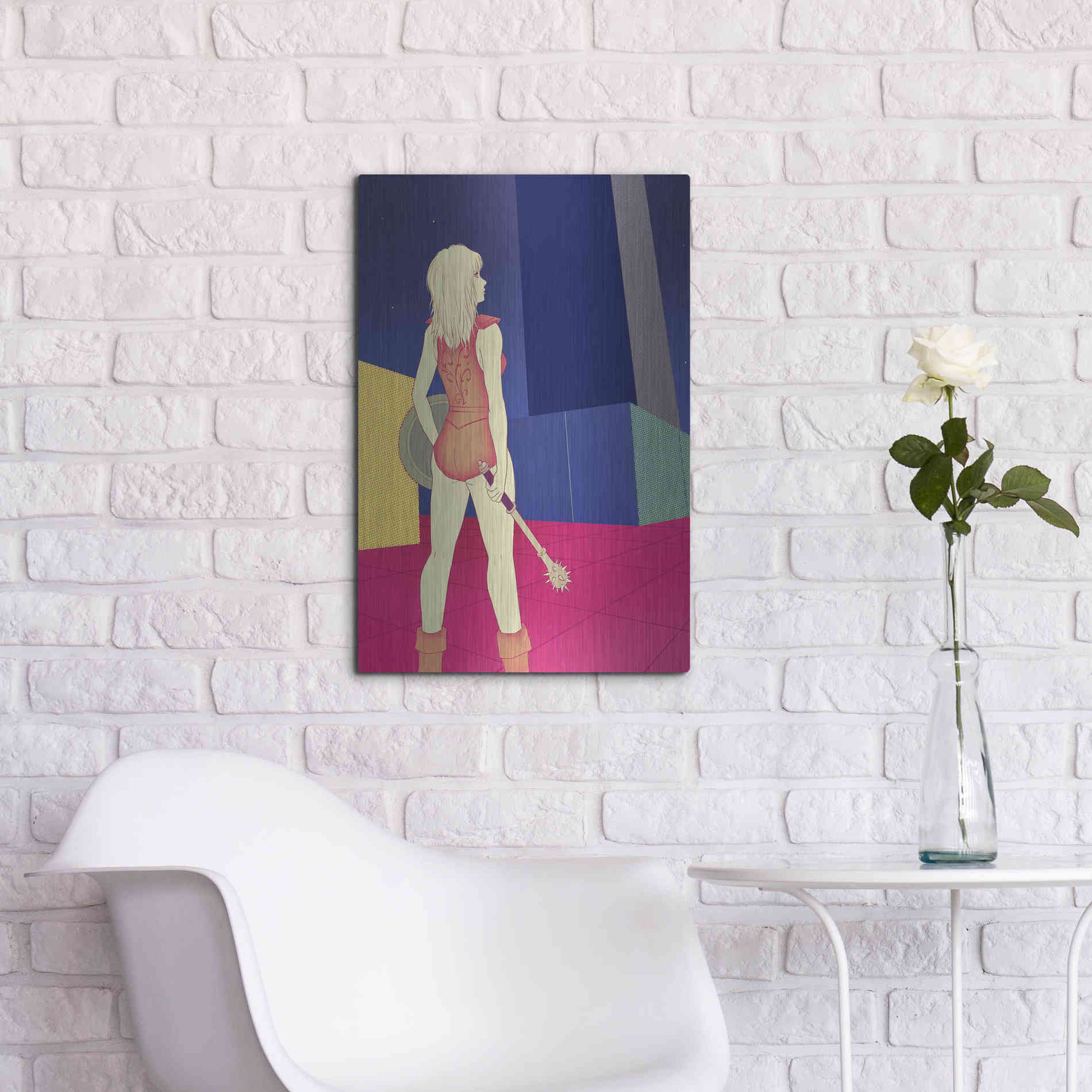 Luxe Metal Art 'Digital Labyrinth' by Sai Tamiya, Metal Wall Art,16x24