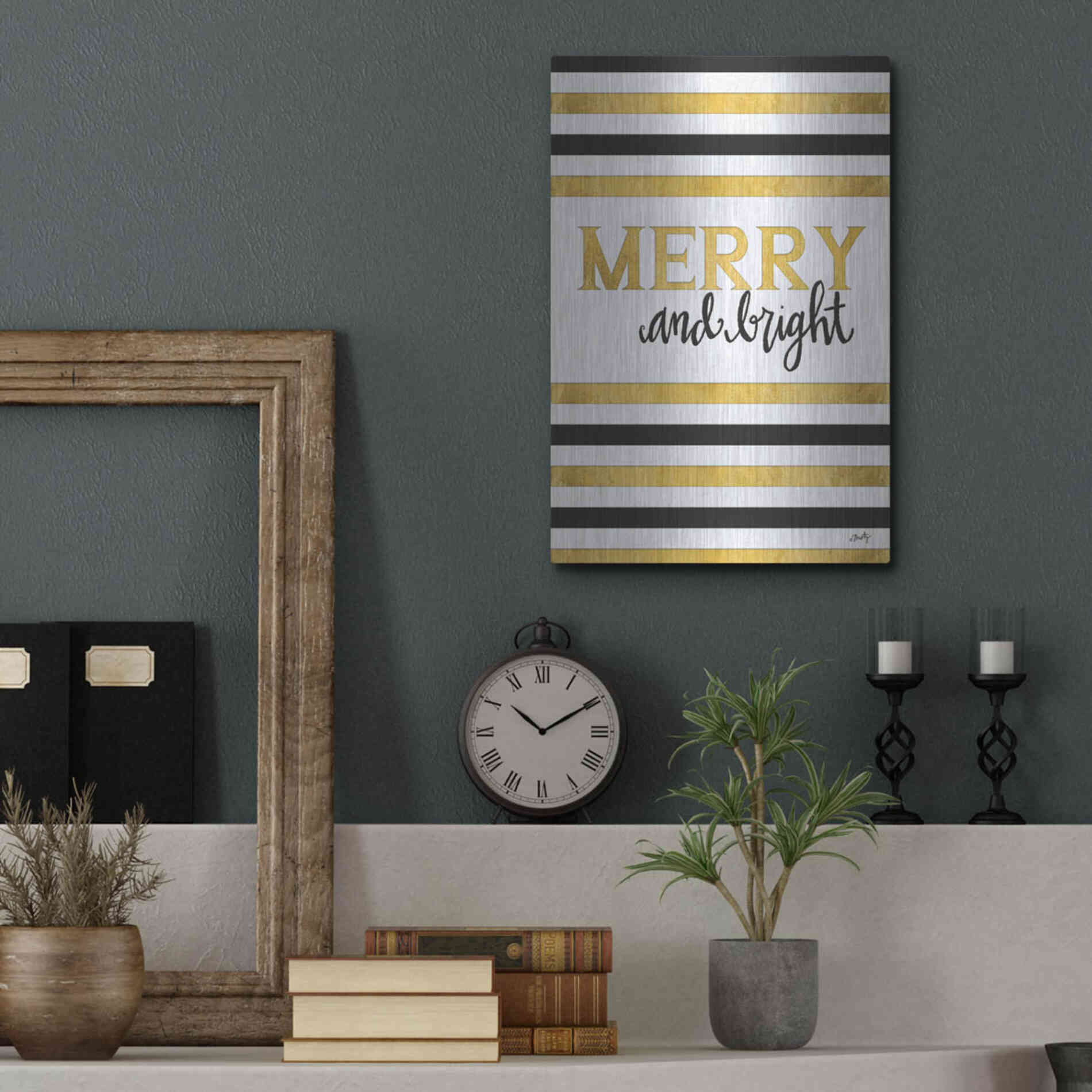 Luxe Metal Art 'Merry and Bright' by Misty Michelle, Metal Wall Art,12x16