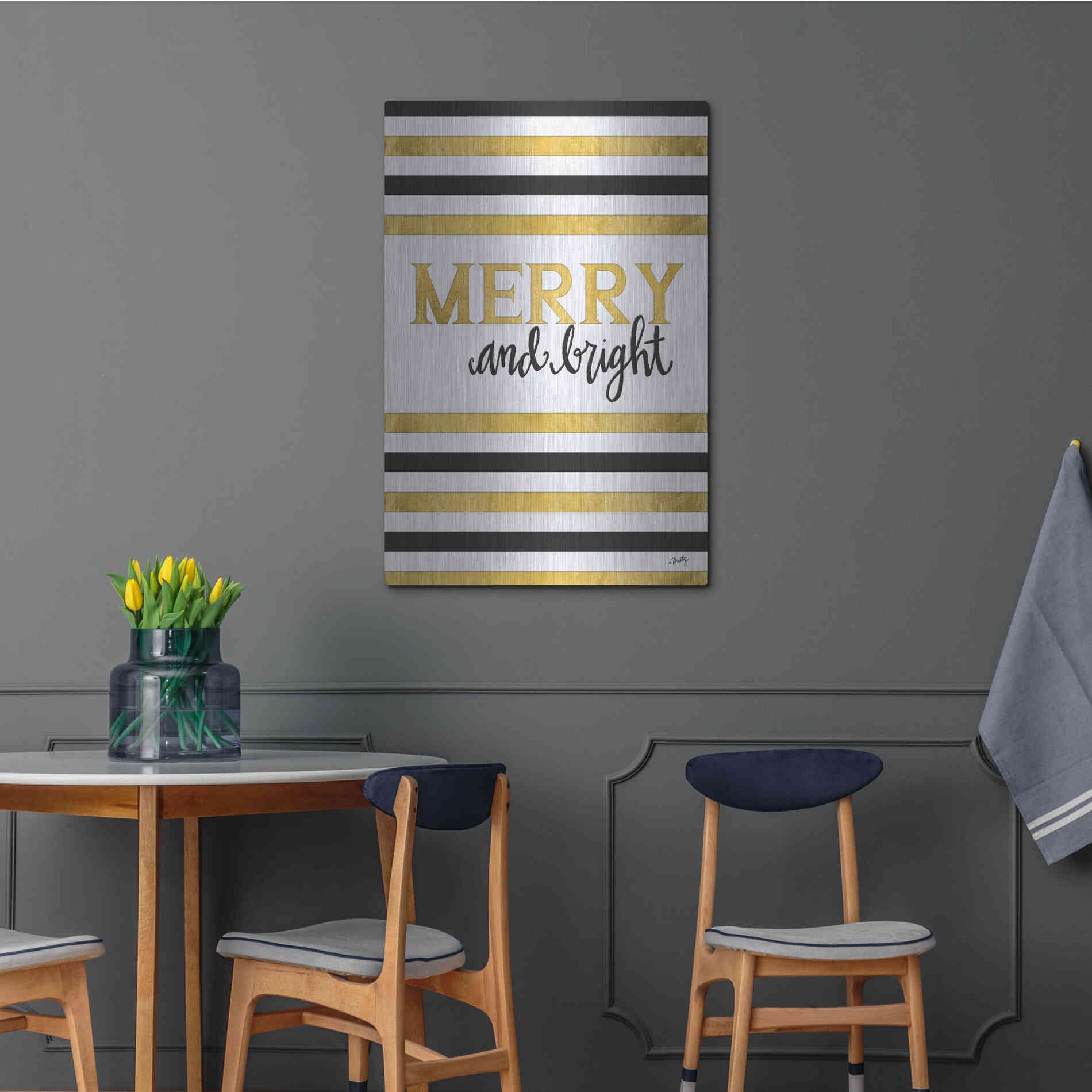 Luxe Metal Art 'Merry and Bright' by Misty Michelle, Metal Wall Art,24x36