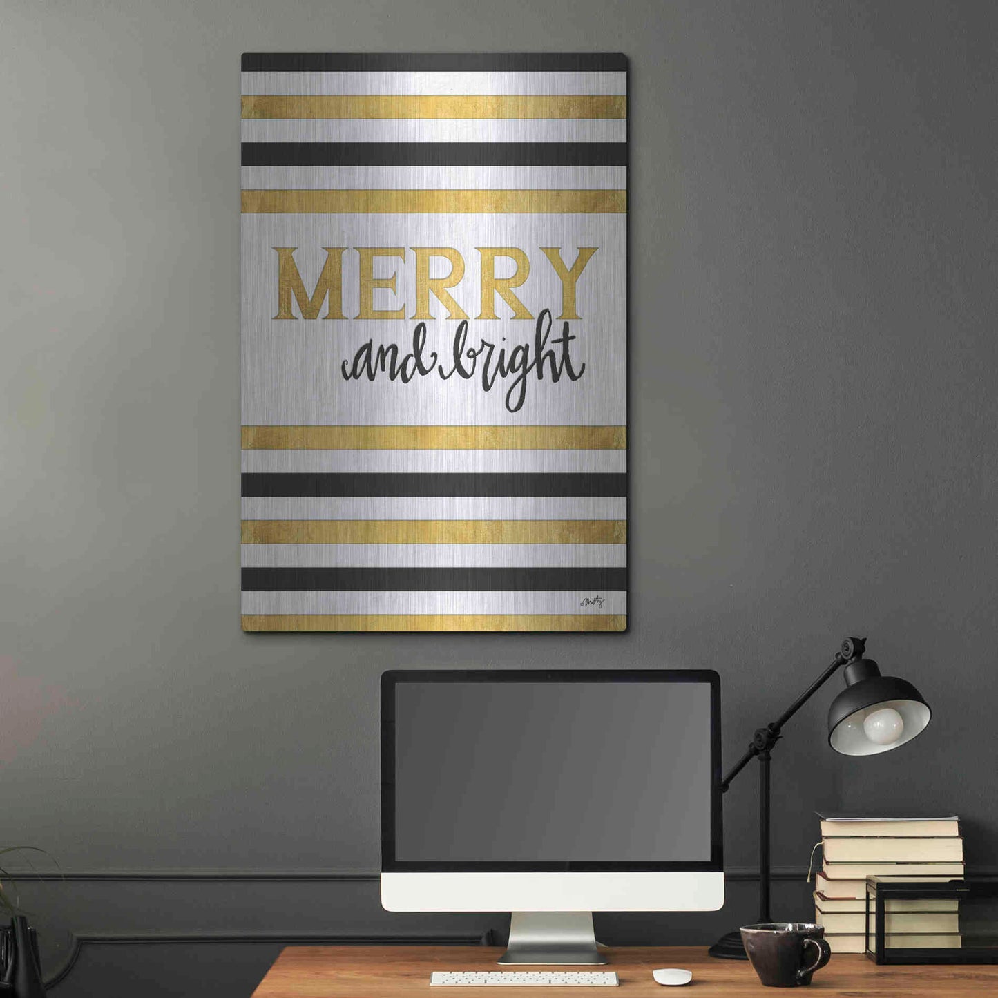 Luxe Metal Art 'Merry and Bright' by Misty Michelle, Metal Wall Art,24x36