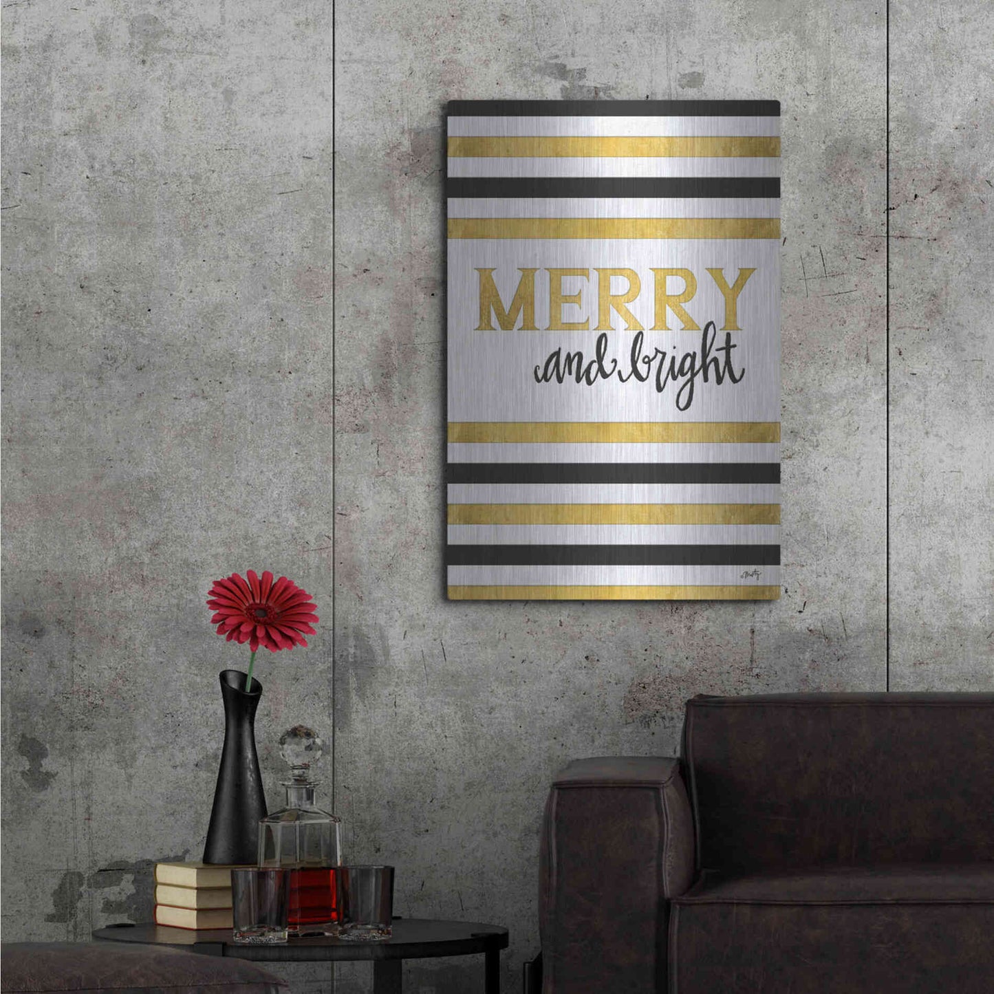 Luxe Metal Art 'Merry and Bright' by Misty Michelle, Metal Wall Art,24x36