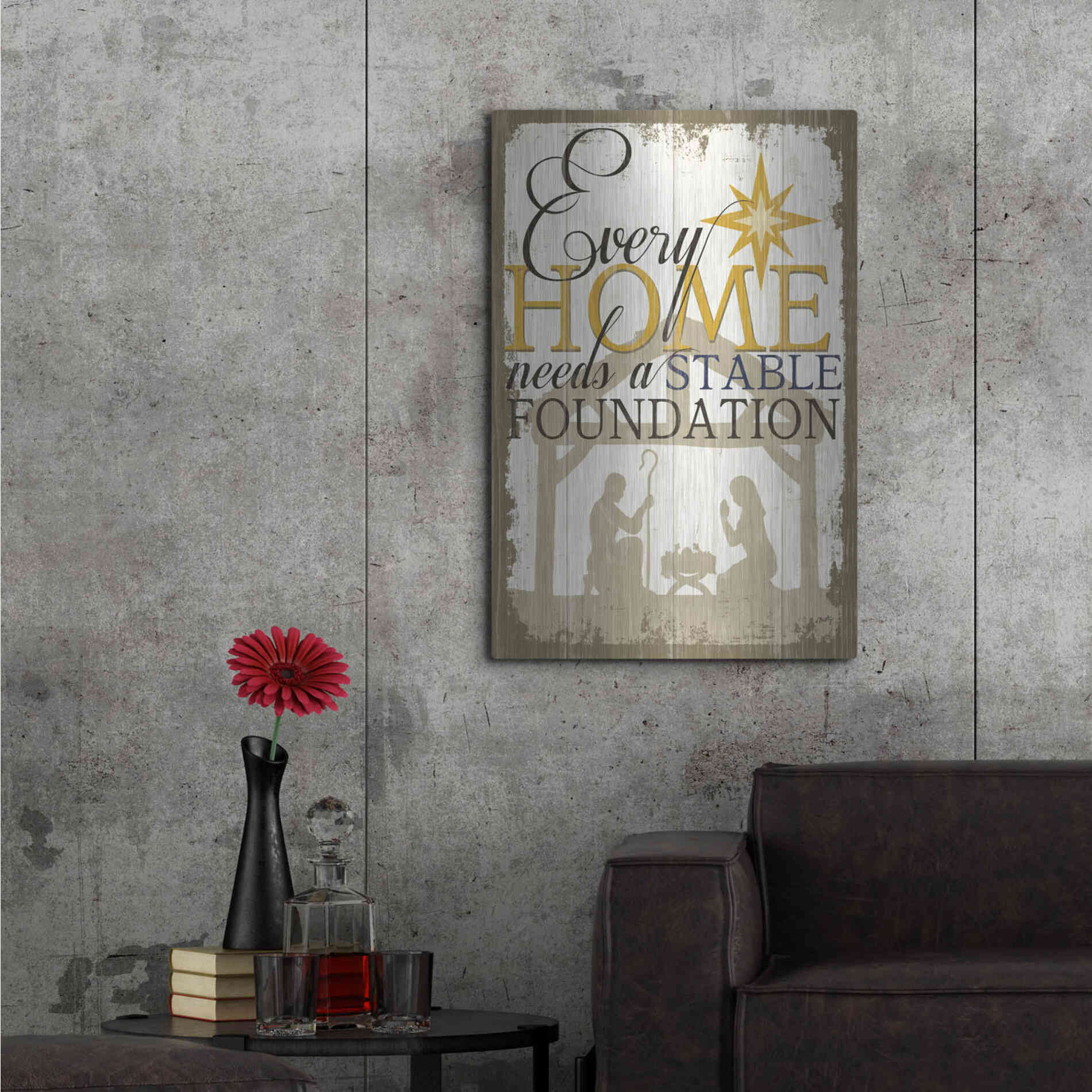 Luxe Metal Art 'Stable Foundation' by Misty Michelle, Metal Wall Art,24x36