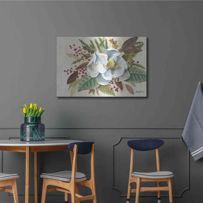 Luxe Metal Art 'Christmas Magnolia' by Kelley Talent, Metal Wall Art,36x24