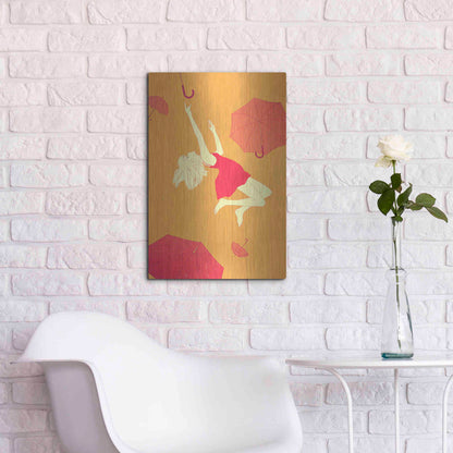 Luxe Metal Art 'Flying Umbrellas' by Sai Tamiya, Metal Wall Art,16x24