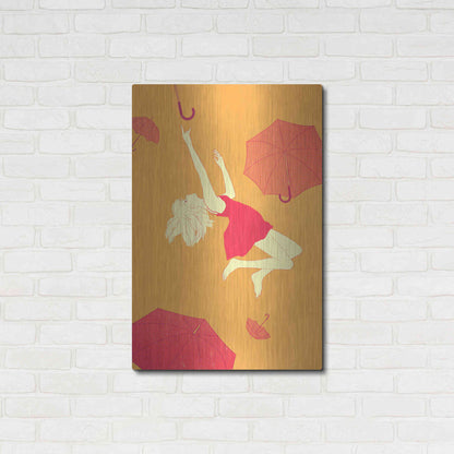 Luxe Metal Art 'Flying Umbrellas' by Sai Tamiya, Metal Wall Art,24x36