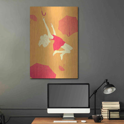 Luxe Metal Art 'Flying Umbrellas' by Sai Tamiya, Metal Wall Art,24x36