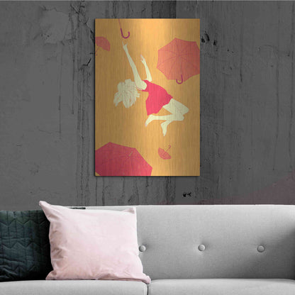 Luxe Metal Art 'Flying Umbrellas' by Sai Tamiya, Metal Wall Art,24x36