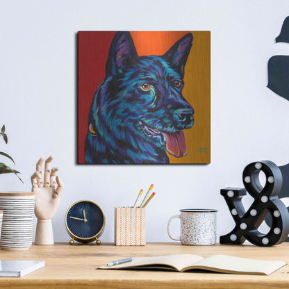 Luxe Metal Art 'Dogs in Color I' by Carolee Vitaletti, Metal Wall Art,12x12