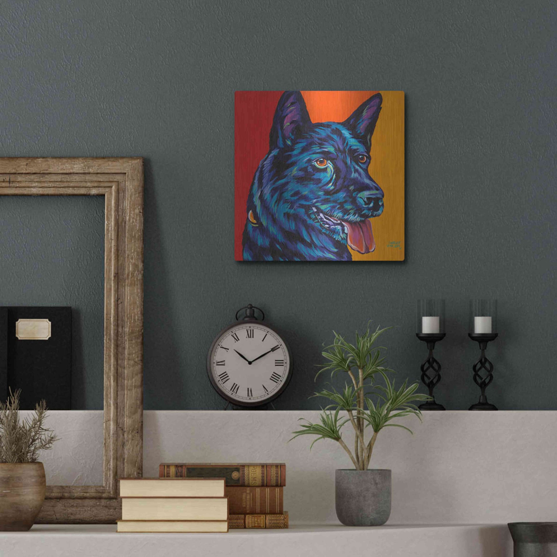 Luxe Metal Art 'Dogs in Color I' by Carolee Vitaletti, Metal Wall Art,12x12