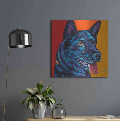 Luxe Metal Art 'Dogs in Color I' by Carolee Vitaletti, Metal Wall Art,24x24