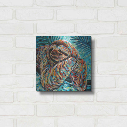 Luxe Metal Art 'Painted Sloth II' by Carolee Vitaletti, Metal Wall Art,12x12