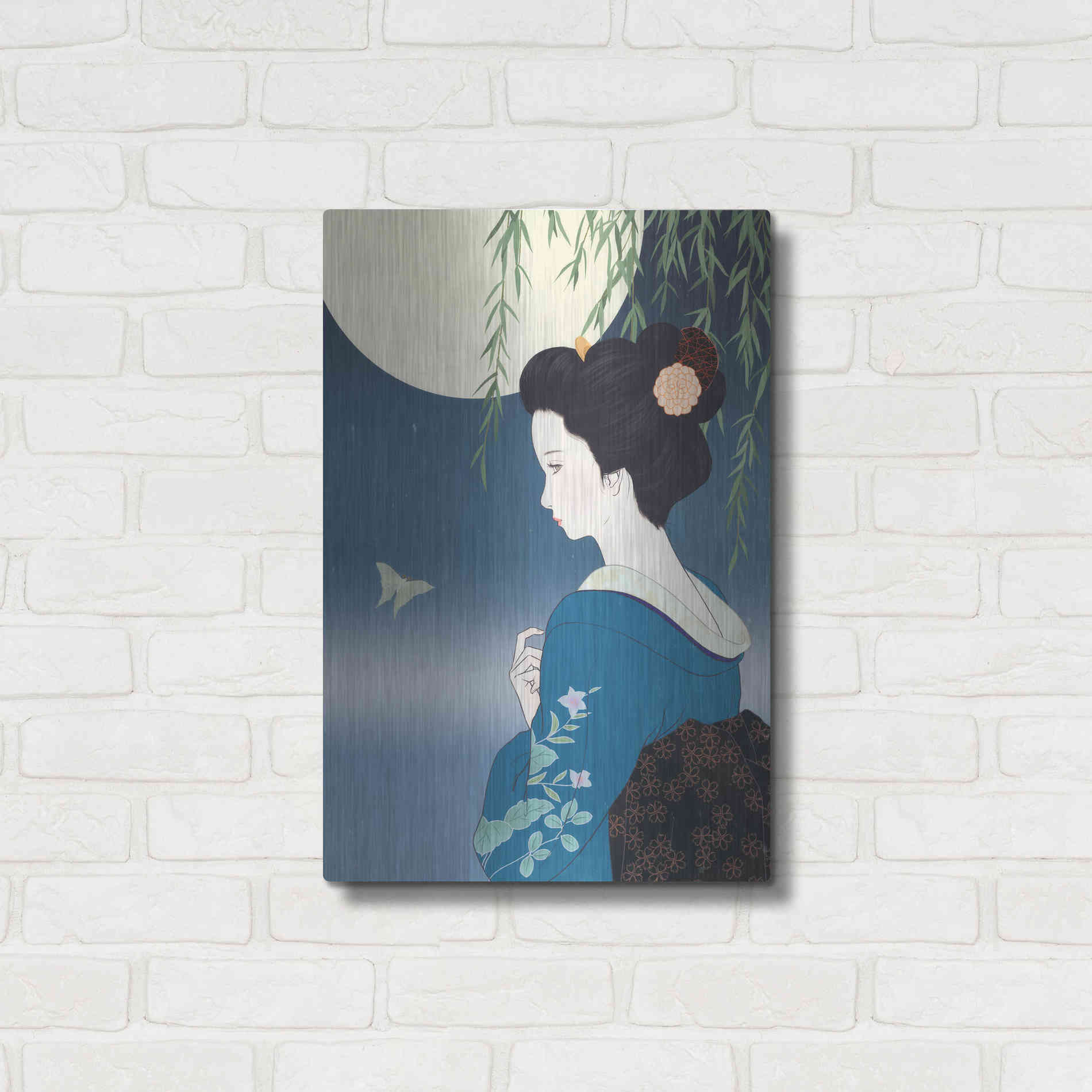 Luxe Metal Art 'Fumitsuki' by Sai Tamiya, Metal Wall Art,16x24