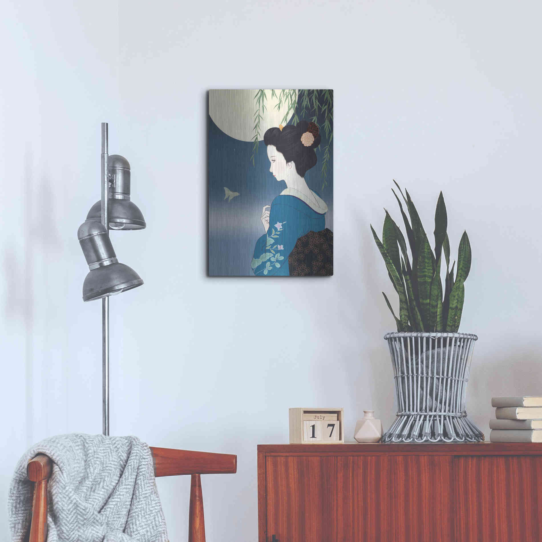 Luxe Metal Art 'Fumitsuki' by Sai Tamiya, Metal Wall Art,16x24