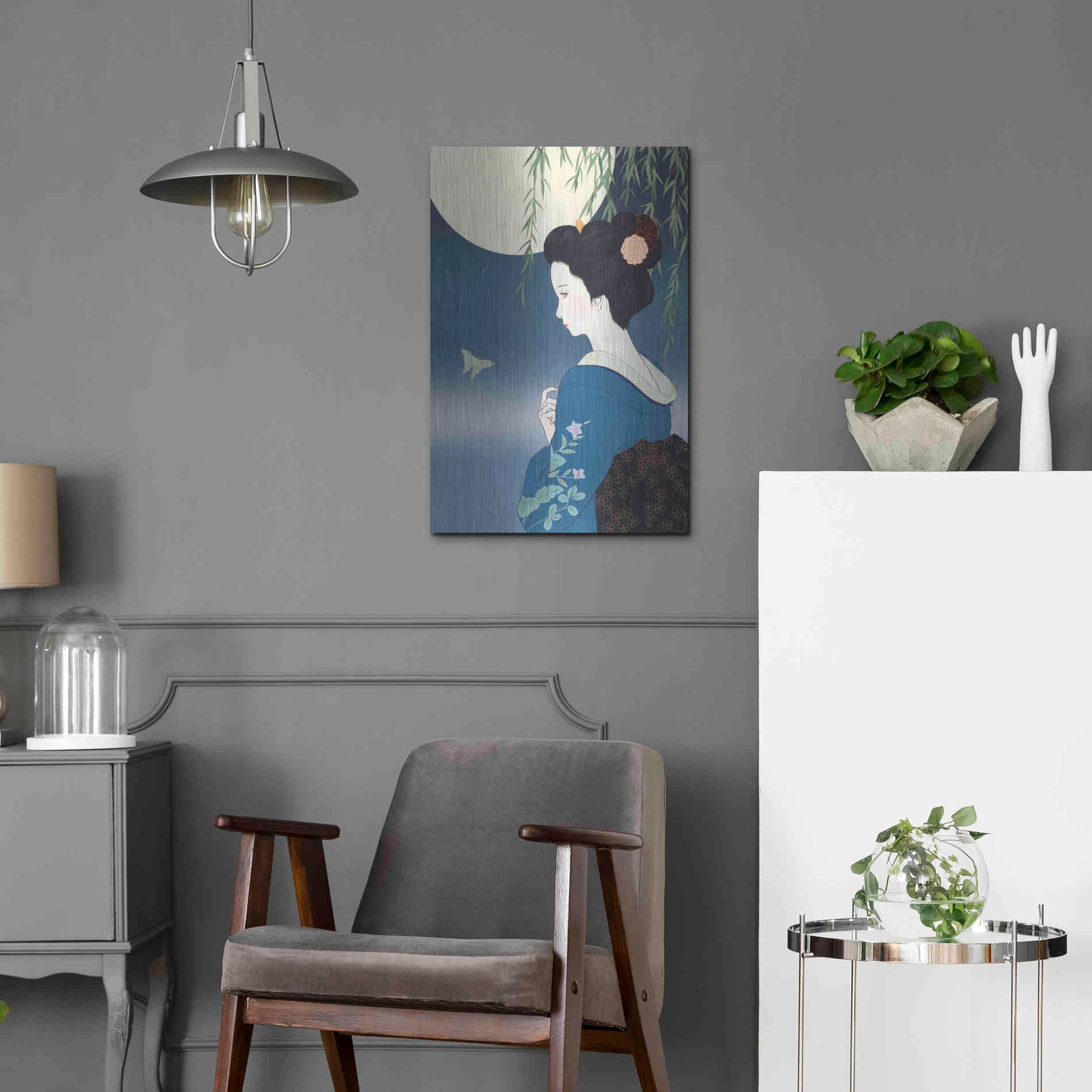 Luxe Metal Art 'Fumitsuki' by Sai Tamiya, Metal Wall Art,16x24