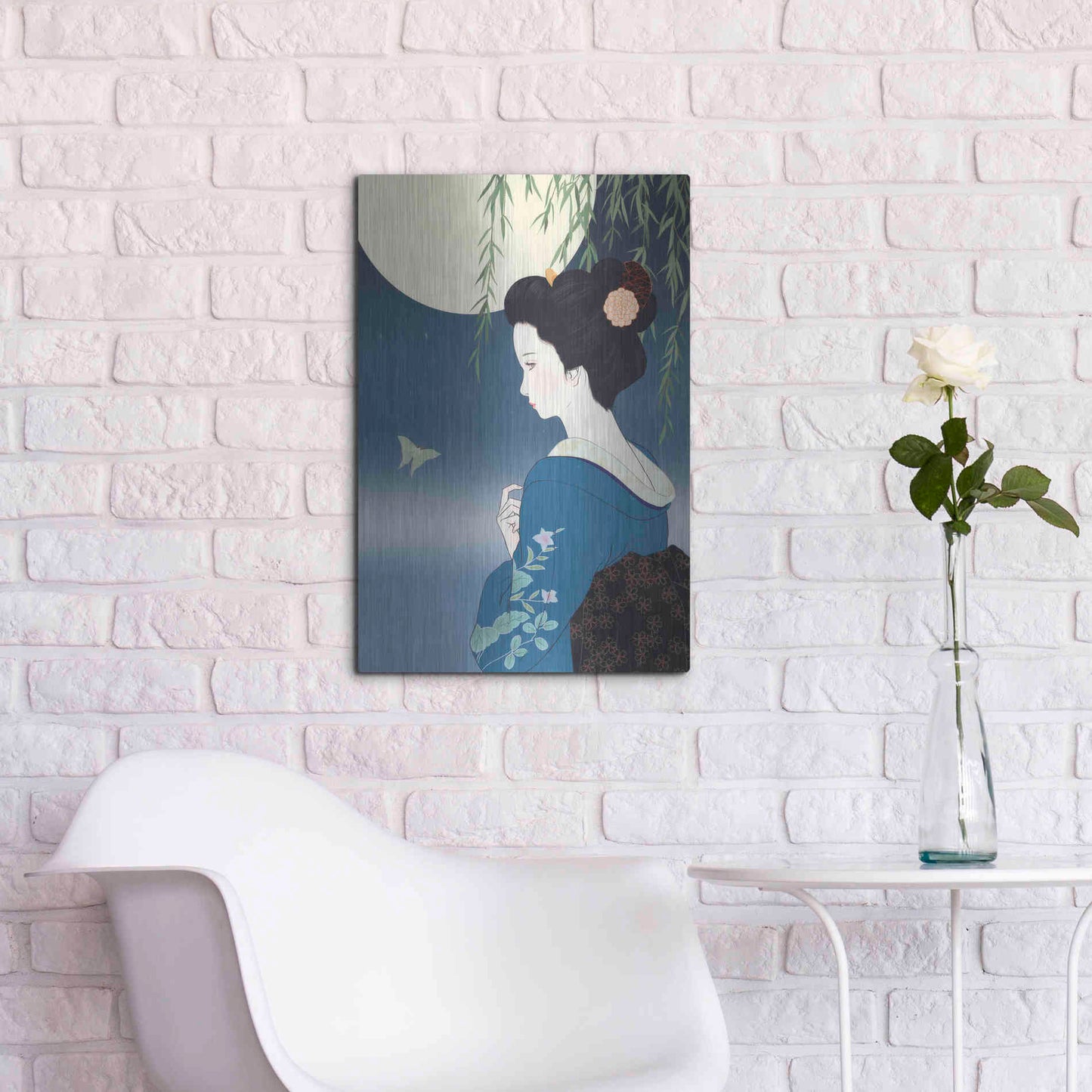 Luxe Metal Art 'Fumitsuki' by Sai Tamiya, Metal Wall Art,16x24