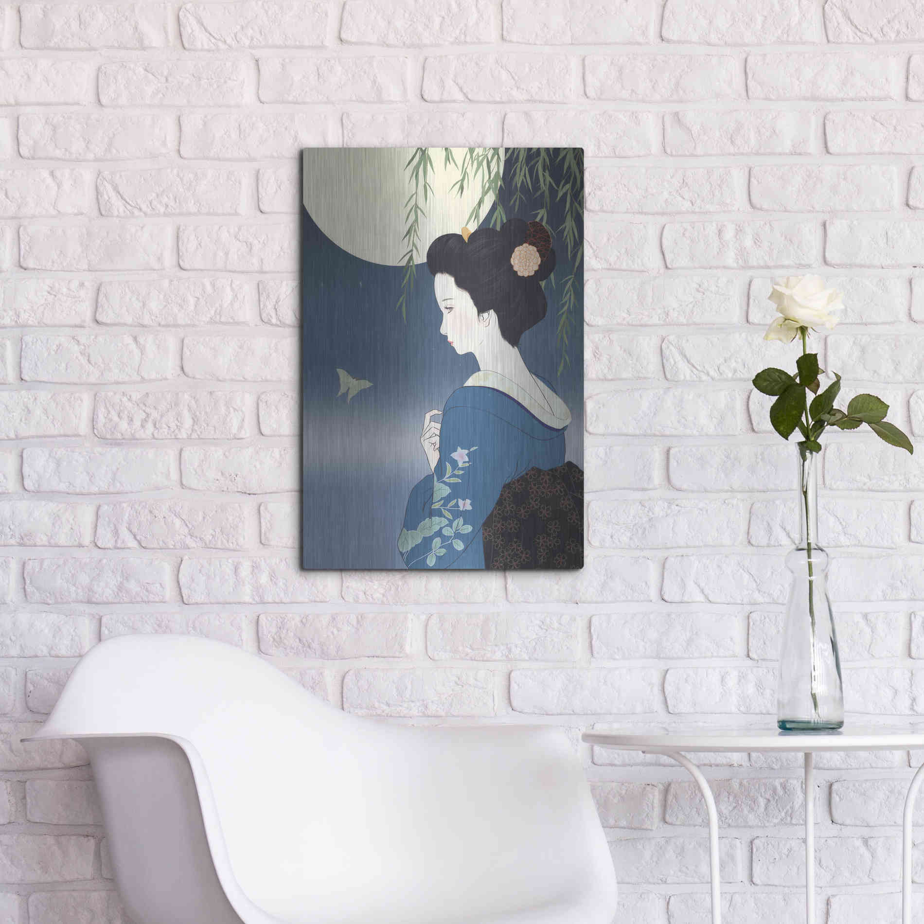 Luxe Metal Art 'Fumitsuki' by Sai Tamiya, Metal Wall Art,16x24